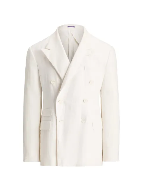 Ralph Lauren Purple Label double-breasted peak jacket Neutrals 798P11482001