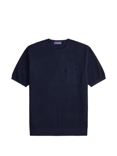 Ralph Lauren Purple Label short-sleeve knitted T-shirt Blue 790P10974001