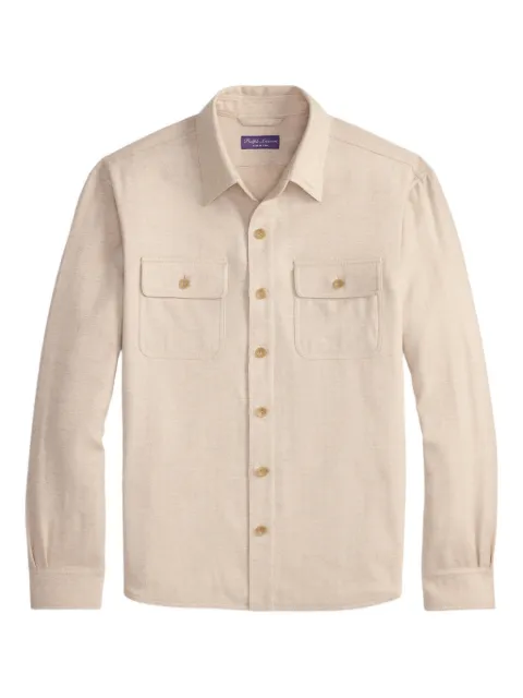 Ralph Lauren Purple Label herringbone pocket shirt Neutrals 790P06826002