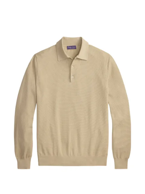 Ralph Lauren Purple Label logo-detail polo shirt Neutrals 790P15790001