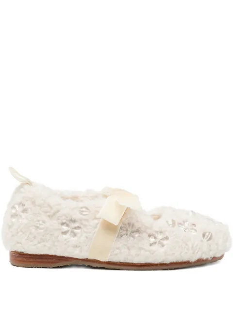 ROCKFISH x Susan Fang furry ballet flats Neutrals SF1SHBF3FL001CREAMCM