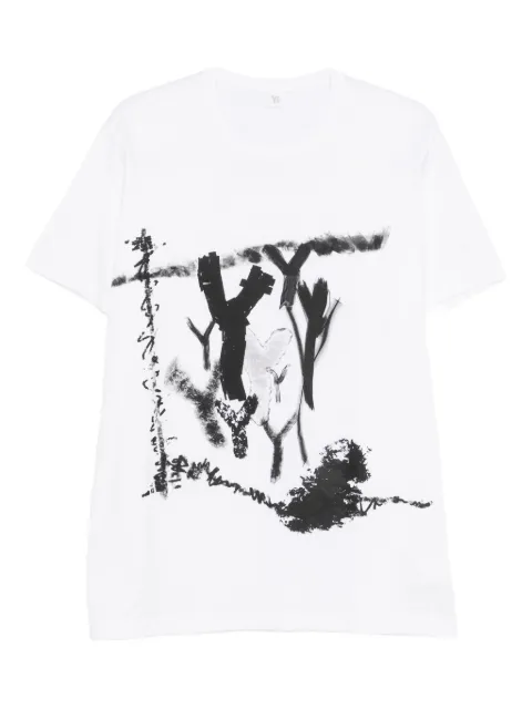 Y's cotton print T-shirt White YQT25678