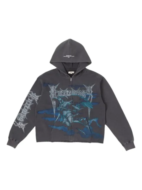 BLDG4 Serphim graphic-embellished hoodie Grey C518307