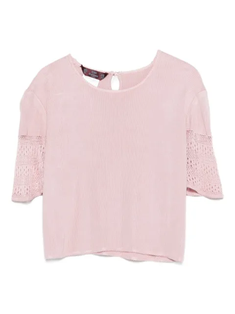 John Galliano Pre-Owned 1990s ribbed-knit T-shirt Pink HOLAGAL167