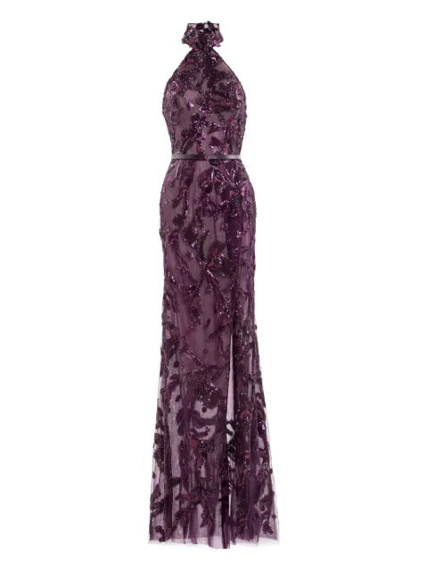 Saiid Kobeisy halter-neck maxi dress Purple RTWFW2547