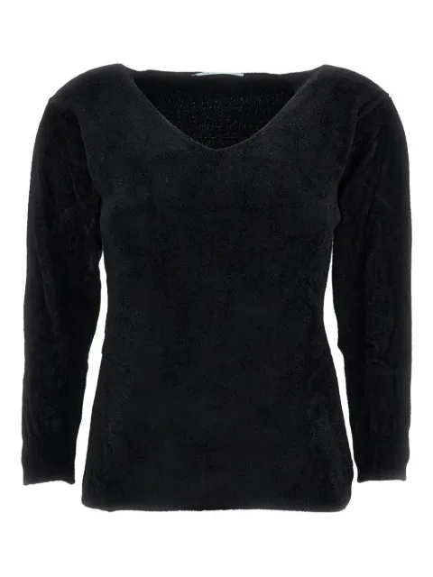 LIVE V-neck top Black SCOLLOVNERO