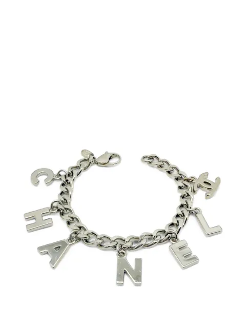 CHANEL Pre-Owned 2005 letter charm CC bracelet Silver CHCHARMBLT