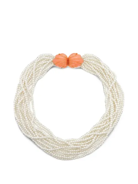 Jennifer Gibson Jewellery 1980s Trifari pearl torsade necklace Gold JGJTRIFPRLNKL