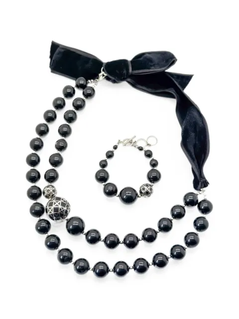 Christian Dior Pre-Owned 2000s Cannage necklace jewellery set Black CDCANNAGESET