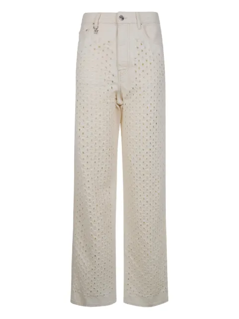 AMIRI laser-cut wide leg denim Neutrals AWBMJE1001