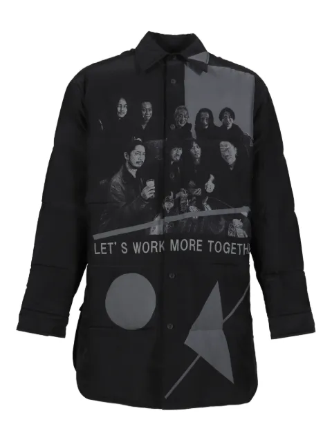Yohji Yamamoto graphic-print padded jacket Black HLB524041A25