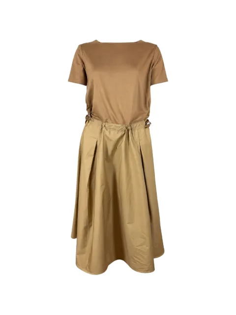 Herno drawstring pleated midi dress Brown AB000060D52056