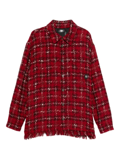 AMIRI frayed checked shirt Red AMOUJA1020