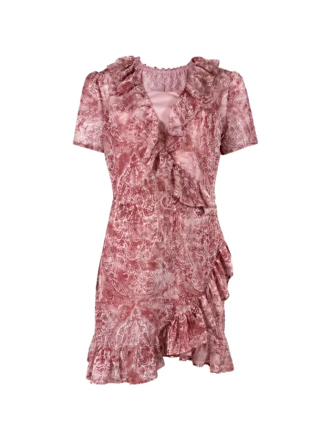 Aniye By Niko paisley-print ruffled mini dress Pink 18522102478