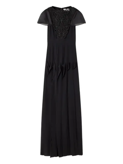 Lanvin lace-detail pleated maxi dress Black RWDR90236244P26