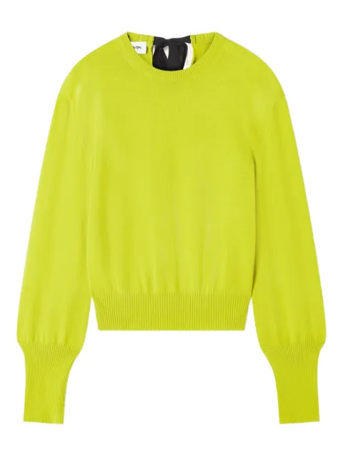 Lanvin crew-neck long-sleeve sweater Green RWPO0016K101P26