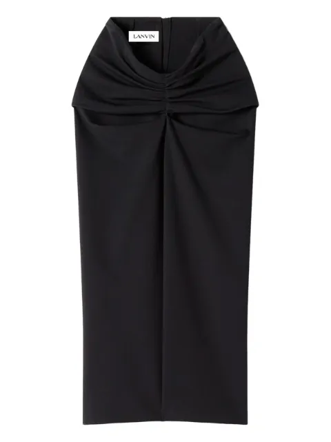 Lanvin twisted-detail midi skirt Black RWST00046142P26
