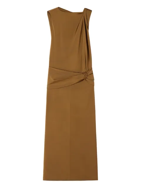 Lanvin twisted-detail sleeveless midi dress Brown RWDR00256144P26