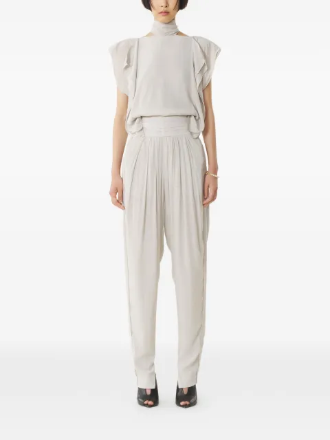 Lanvin ruffled-detail high-neck blouse Neutrals RWTO00134778P26