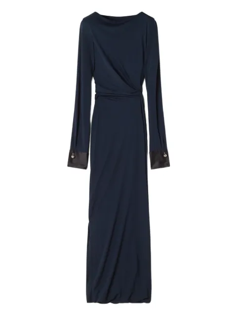 Lanvin long-sleeve button-cuff maxi dress Blue RWDR00406246P26