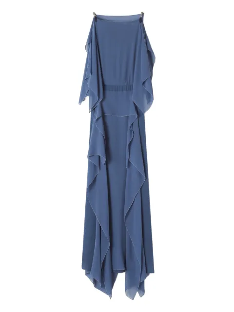 Lanvin chain-detail ruffled maxi dress Blue RWDR00086259P26