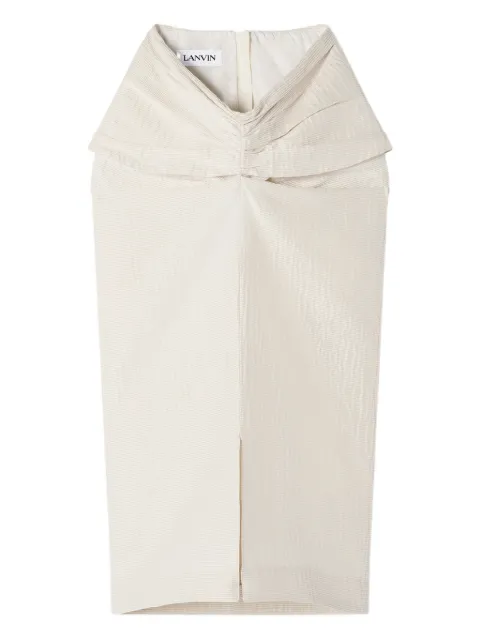 Lanvin ruched-detail midi skirt Neutrals RWST01046256P26