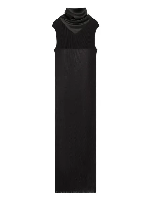 Lanvin ribbed scarf-neck midi dress Black RWDR0144J049P26