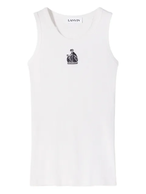Lanvin embroidery-logo tank top White RWTO0012J047P26