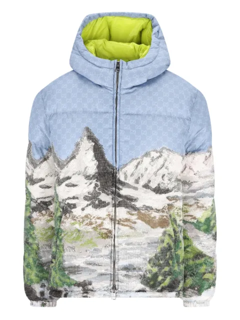 Gucci alpine landscape gg motif jacket Blue 833558Z9ABT