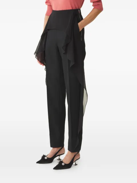 Lanvin ruffle-detail side-zip trousers Black RWTR00175857P26