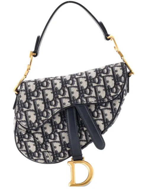 Christian Dior Pre-Owned Saddle Handbag Oblique Canvas Mini shoulder bag Blue W9TE4GK5MCBS3E7W