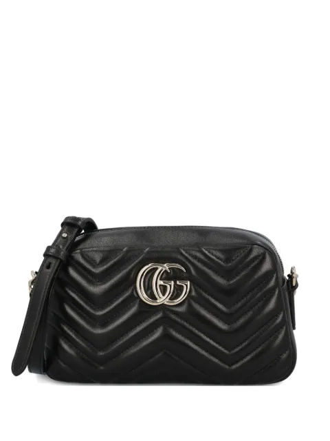 Gucci small GG Marmont leather cross body bag Black 855273AAFXD1000