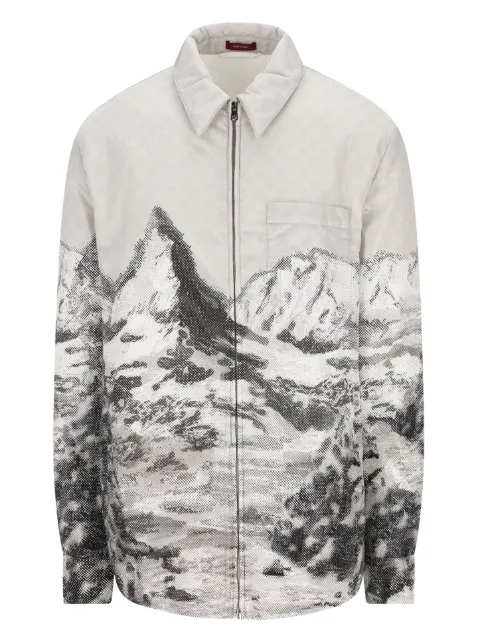 Gucci mountain-print zip-up jacket White 832286ZATLN