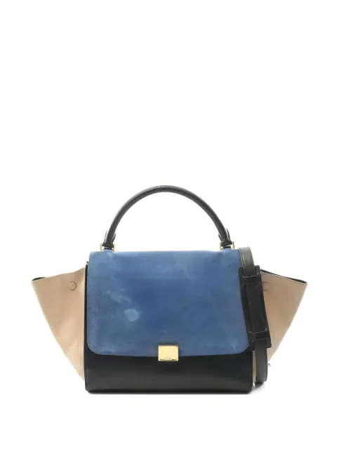 Celine Pre-Owned 2000s Trapeze suede tote Blue 1027850
