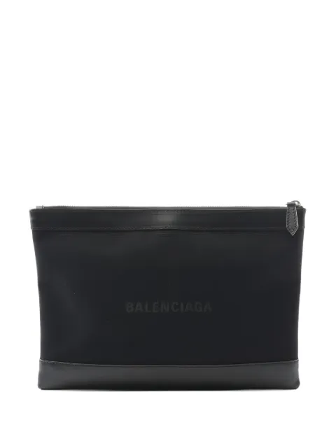 Balenciaga Pre-Owned 2010s zip-up clutch bag Black 1028008