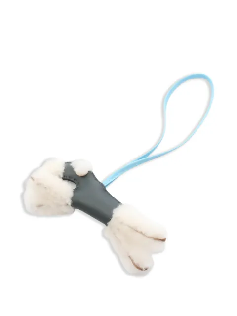 Hermès Pre-Owned 2025 lamb-fur bag charm Grey 1028925K