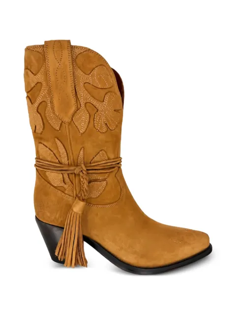 Golden Goose Wish Star suede cowboy ankle boots Brown GWF01059F008193