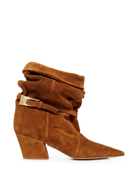 Aniye By pointed-toe buckle-detail boots Brown 1A546200663