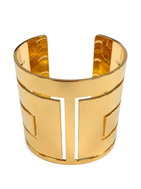 Elisabetta Franchi Rigid cut-out cuff bracelet Gold BC60A63E2