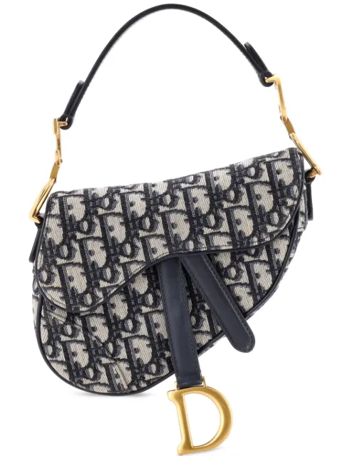 Christian Dior Pre-Owned Saddle Handbag Oblique Canvas Mini shoulder bag Blue FV5I318N4BFHQJMW