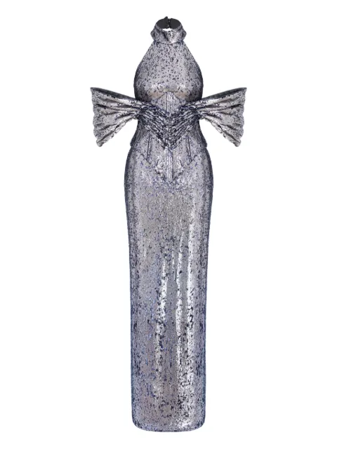 MITILIANE COUTURE sequin-embellished maxi dress Silver 5942664549172