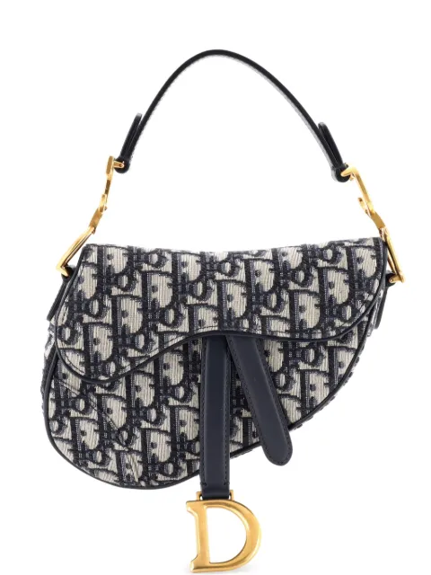 Christian Dior Pre-Owned Saddle Handbag Oblique Canvas Mini shoulder bag Blue KZUWN9JXYWIXFN6Y