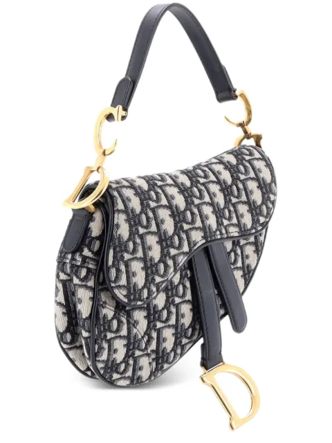 Christian Dior Pre-Owned Saddle Handbag Oblique Canvas Mini shoulder bag Blue 5P33GTNP6WYTYJ2K