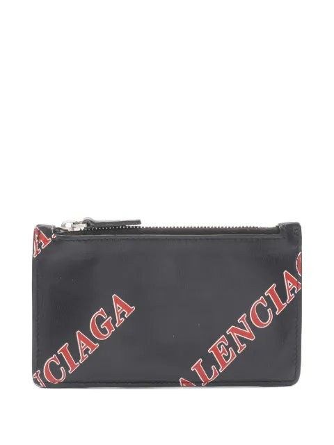 Balenciaga Pre-Owned 2000s logo-lettering zipped card case Black 1028340