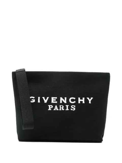 Givenchy logo-lettering clutch bag Black BB60PNB2DS