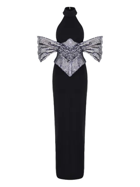 MITILIANE COUTURE sequin-corset maxi dress Black 5942664549165