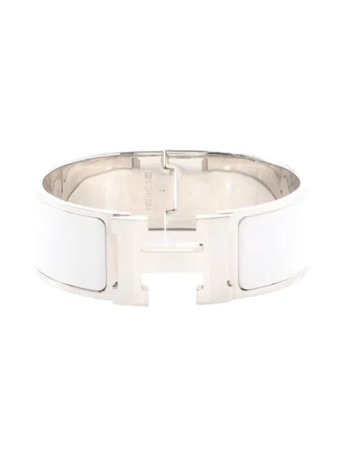 Hermès Pre-Owned 2000-2020 Wide Enamel Clic Clac H Bracelet PM costume bracelet White HIT5HO3FM2GMCV96