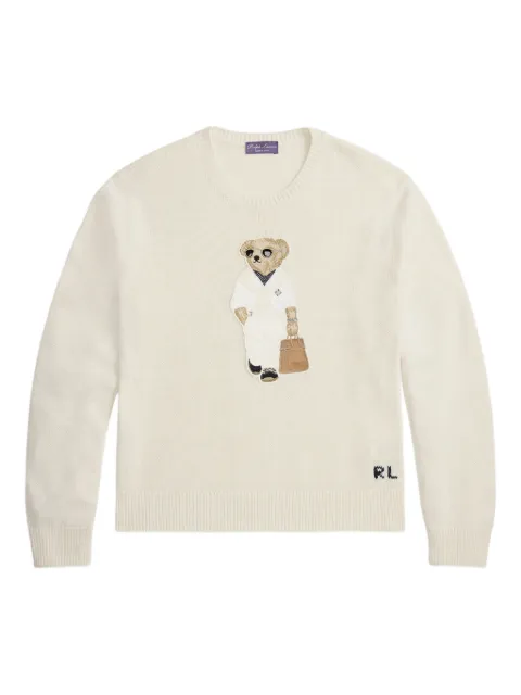 Ralph Lauren Purple Label bear-detail sweater Neutrals 790P10972001