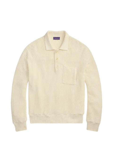 Ralph Lauren Purple Label chest-pocket polo shirt Neutrals 790P10971002