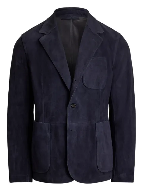 Ralph Lauren Purple Label single-breasted suede blazer Blue 798P06886